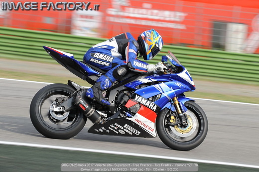 2009-09-26 Imola 0517 Variante alta - Supersport - Free Practice - Tata Pradita -  Yamaha YZF R6